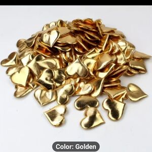 NEW 100 PIECE 3D CLOTH GOLDEN SHAPE HEARTS - WEDDINGS, BRIDAL PARTIES, EVENTS